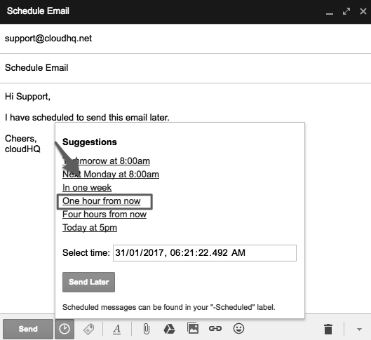 schedule email messages in Gmail